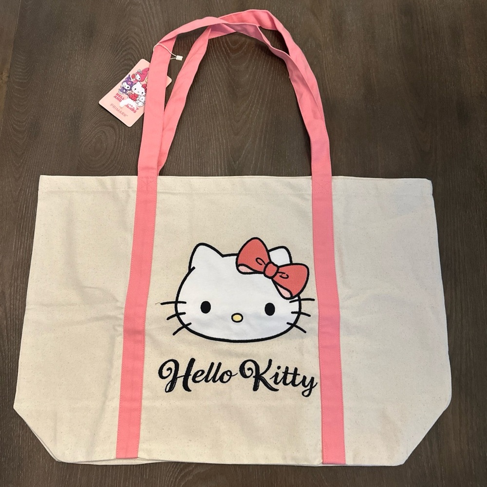 NWT Hello‎ Kitty X Primark XL Canvas Embroidered Tote Bag